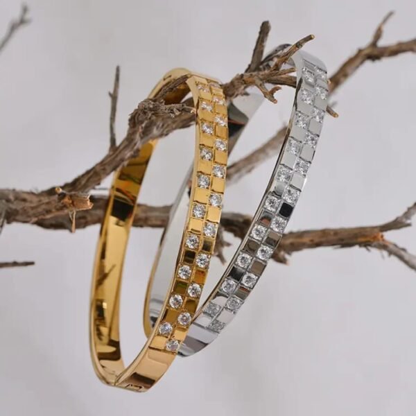 18k Gold Plated Checkered Bracelet