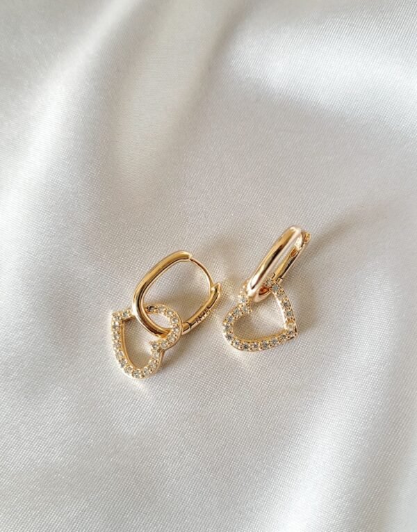 Crystal Heart Link Drop Earring